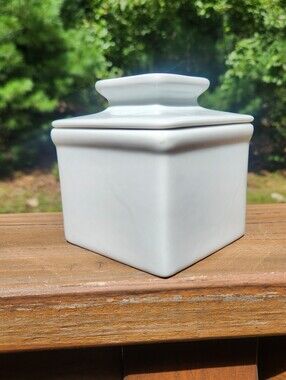 Fox Run Square White Porcelain Butter Keeper/Butter Bell